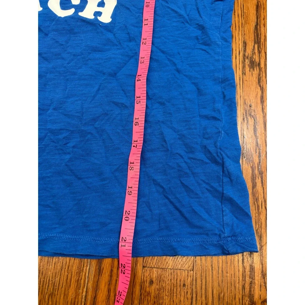 J.Crew Womens Blue Its Better By The Beach Graphic Ringer T-Shirt Small